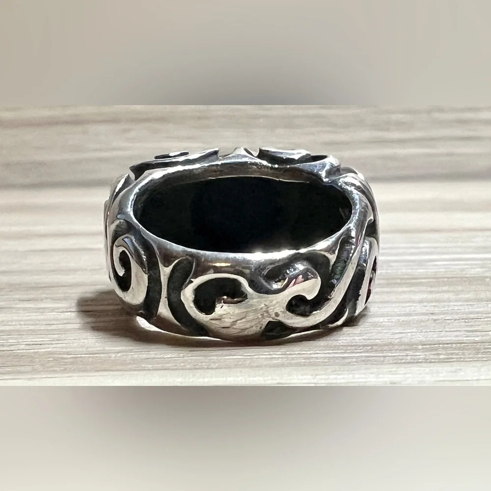 Vintage Designer Dian Malouf Sterling Silver & 14K Gold Tall Dome Ring, Size 5.5